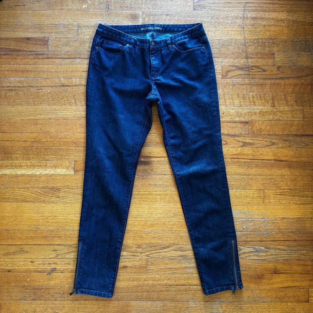 MICHAEL KORS Dark Wash Denim Jeans Ankle Zip Women's Size 6
